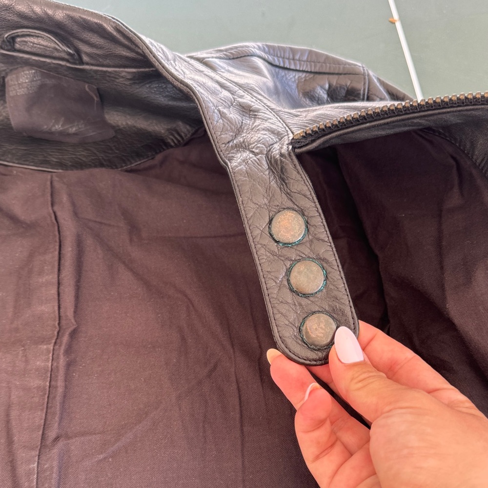 Karl largerfeld Men's Black Leather Jacket M - Picture 7 of 9